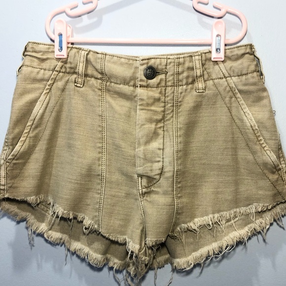 Free People High Rise Button Front Cut off Shorts - Picture 5 of 8